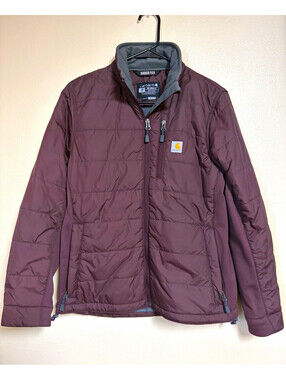 Carhartt Rugged Flex Full Zip Insulated Collared Jacket Pockets XS Plum